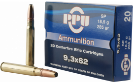 PPU PP9362 Metric Rifle 9.3mmx62 Mauser 285 GR Soft Point - 20rd Box