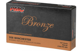 PMC 308B Bronze 308 Winchester/7.62 NATO Full Metal Jacket 147 GR - 20rd Box