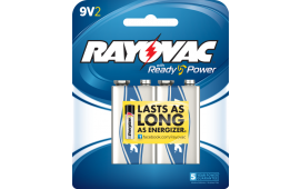 Rayovac A1604-2J Alkaline 9 Volt Batteries 2 Pack Card