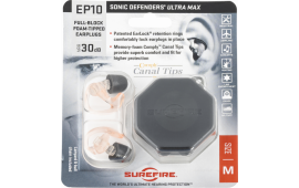SureFire EP10MPR EP10 Sonic Defenders Ultra Max Medium 30 dB Full Block Clear Polymer Buds for Adults 1 Pair