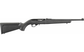 Ruger 31114 10/22 Compact 22 LR Caliber with 10+1 Capacity, 16.12" Barrel, Blued Metal Finish,  Black Stock & Fiber Optic Sights