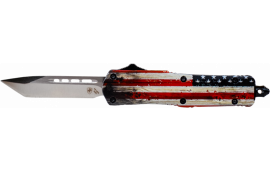 Temp SWUS232 Small Wood US Flag Tanto 440C Silver
