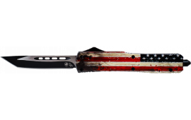 Temp MWUS231 Slim Wood US Flag Tanto 440C Black