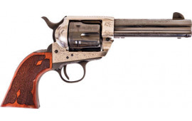 Cimarron PP400LSFW Frontier .357 PW FS 4.75" Engraved SILVER/BL Walther Revolver