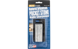 AccuSharp 024C Pocket Stone  Natural Arkansas Stone Sharpener White Includes Belt Carry Pouch