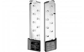 CMC Products 15150 Power Mag  Stainless Steel with Black Base Pad Detachable 10rd 45 ACP for 1911 Government