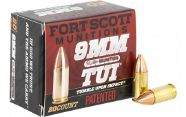 Fort Scott Munitions 9MM-125-SCVSS Tumble Upon Impact (TUI) 9mm Luger Subsonic 125 gr Solid Copper Spun - 20rd Box