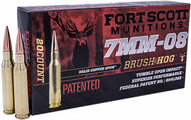 Fort Scott Munitions 7MM08-120-SCV1 Tumble Upon Impact (TUI) 7mm-08 Rem 120 gr Solid Copper Spun - 20rd Box