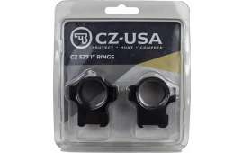CZ-USA 40088 Scope Ring Set  CZ 527 Dovetail 1" Tube Matte Black Aluminum