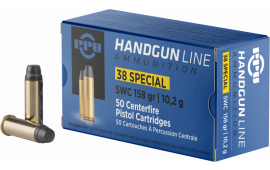 PPU PPH38SS Handgun 38 Special 158 GR Semi-Wadcutter - 50rd Box