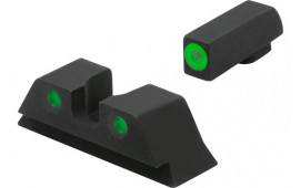 Meprolight USA 417663111 Mepro Hyper-Bright Self-Illuminated Sights Fixed Tritium Green Front & Rear Black Frame for S&W M&P