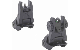 Meprolight USA 404100 Mepro FUBS Self-Illuminated Sights Flip-Up Green Tritium Front & Rear with Black Frame for AR-15