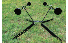 Viking Solutions VKSVST001 Dual Spinner Target Rimfire Pistol/Rifle Black AR500 Steel Gong Plates Standing