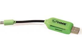 HME HMESDCRAND Memory Card Reader Android Compatible With Tablets w/Micro USB & USB Connector Up To 256GB Black/Green