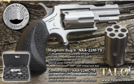 NAA NAA22MTB MINI-REVOLVER BUG II S/S Matte Black Grips (TALO) Revolver
