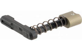 Strike Industries ARSMCFDE Magazine Catch  made of Black Steel with Flat Dark Earth 6061-T6 Aluminum Release Button for AR-Platform