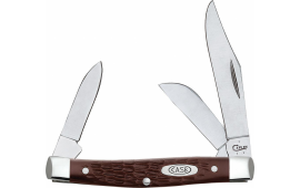 Case 00106 Stockman  Medium 2.42"/1.58"/1.57" Folding Clip/Sheepsfoot/Pen Plain As-Ground Tru-Sharp SS Blade/Brown Jigged Handle