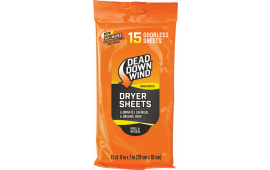 Dead Down Wind 1113 Dryer Sheets  Odor Eliminator Odorless Scent 15 Per Pkg