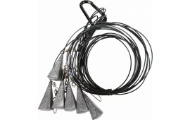Higdon Outdoors 30322 Battleship Rig  Black Nylon 36" Long Features 4 oz Steel Weights 6 Pack