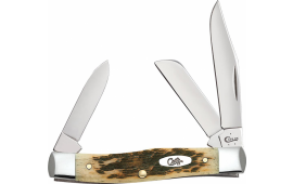 Case 00079 Amber Bone Peach Seed JIG MED Stockman