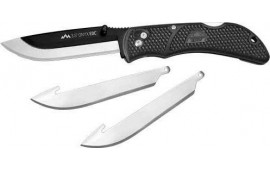 Outdoor Edge OX10C Onyx 3.50" Folding Plain 420J2 Stainless Steel Blade/Black Trimond Textured Polymer Handle