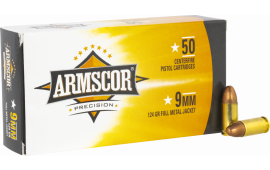Armscor 50041 Pistol 9mm Luger 124 GRFull Metal Jacket (FMJ) - 50rd Box