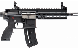 HK 81000404 HK416 Pistol Pistol 22 LR Caliber with 8.50" Barrel, 10+1 Capacity, Overall Black Finish, Polymer Grip & Flip-Up Sights