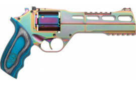 Chiappa Rhino Nebula 60DS Revolver, .357 Magnum, 6" Barrel, 6rd Capacity, Blue Wood Laminate Grip, Nebula PVD Finish - 340.301