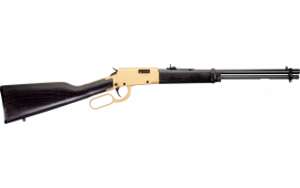 Rossi RL22181WDGLD2 Rio Bravo  22 LR 18" 15+1 Polished Black Barrel Gold Finish Receiver Hardwood Stock