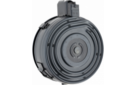 Original Romanian 7.62x39mm Black 75 Round Drum Magazine for Red Army AK-Platform Rifles, Flip Back Cover to Load. 