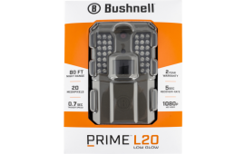 Bushnell 119930B Prime L20 Brown, Text LCD Display, 3/12/20MP Resolution, Red Glow Flash, SD Card Slot/Up to 32GB Memory