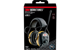 Peltor 90541H1-DC-PS Worktunes 24 dB Over the Head Yellow Earcups with Black Headband & AM/FM Radio