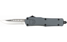 CobraTec Knives SGYFS-3DNS FS-3 2.75" OTF Plain D2 Steel Blade Gray Aluminum Handle Features Glass Breaker