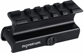 Warne 6102M Red Dot Riser Picatinny For MSR Picatinny Rail Mount .805"/.985" Mount Height Black Anodized Aluminum