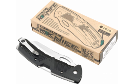 Strike Industries K1-BK K1 3.51" Folding Plain AUS8 SS Blade/Black Polymer w/Anti-Slip Texture Handle