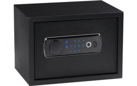 Bulldog BD5020 Duo w/Shelf Digital Keypad/Biometric/Key Entry Black Powder Coat Steel Holds 2 Handguns LED Keypad