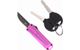 CobraTec Knives CALI929TBPURTNS California 929TB 1.75" OTF Tanto Plain D2 Steel Blade Stonewash D2 Steel Blade Purple Anodized Aluminum Handle