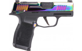 Sig Sauer 365X Micro-Compact 9x19mm Semi-Automatic Optic Ready Pistol, Rainbow Titanium Slide, (2) 12 Round Magazines - 365X-9-RBT-MS