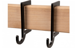 EZ-Aim 15571 Horizontal Gong Handing Hook Black Powder Coated Steel 2" Long 2 Hooks
