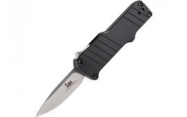 Hogue 54030-EXLKRL HK Micro Incursion 1.95 Out the Front Automatic Clip Point Blade Tumbled Finish Aluminum Frame - Matte Black