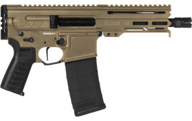 CMMG 55A938F-CT Dissent  5.56x45mm NATO 30+1 6.50", Coyote Tan Cerakote Rec, OEM Grip, Picatinny Buffer Adapter