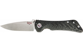 Diamondback Knifeworks SG06030008 Spider Monkey 3.25" Folding Drop Point Plain Black S35VN SS Blade Textured Black Carbon Fiber Handle
