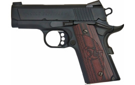 Colt O7800XE 1911 Defender Single 45 ACP 3" 7+1 Black Cherry G10 Grip Blued Carbon Steel