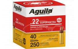 Aguila 1B221100 Super Extra High Velocity 22 LR 40 gr Copper-Plated Solid Point (Bulk) - 250rd Box