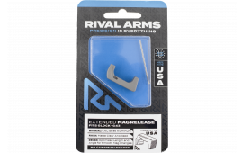 Rival Arms RA72G003D Magazine Release  Extended Silver Aluminum for Glock 43