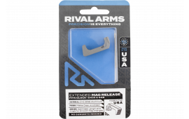 Rival Arms RA72G004D Magazine Release  Extended Silver Aluminum for Glock 43X, 48