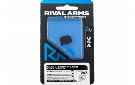 Rival Arms RA43G003A Slide Back Cover Plate  Single Stack Black Anodized Aluminum for Glock 42