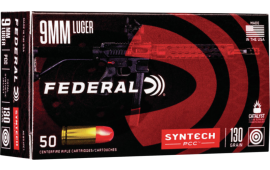 Federal AE9SJPC1 American Eagle 9mm Luger 130 gr Total Syntech Jacket Flat Nose (TSJFN) - 50rd Box