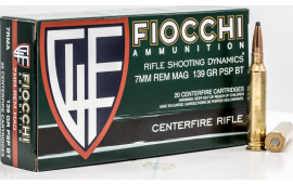 Fiocchi 7RMA Shooting Dynamics7mm Rem Mag 139 GR Pointed Soft Point (PSP) - 20rd Box