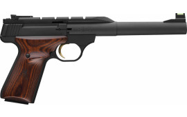 Browning 051499490 Buck Mark Hunter SAO 22 LR 7.25" 10+1 Wood Grip Black